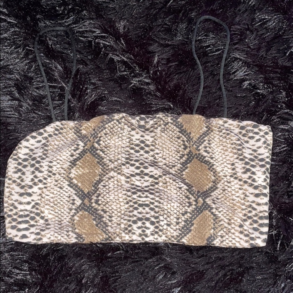 Snake Skin Strapped Tube Top
